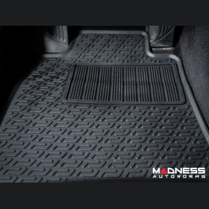 Alfa Romeo Giulia Floor Mat Set - All Weather Rubber Front/ Rear 4 Piece Set - Deluxe - RWD Model